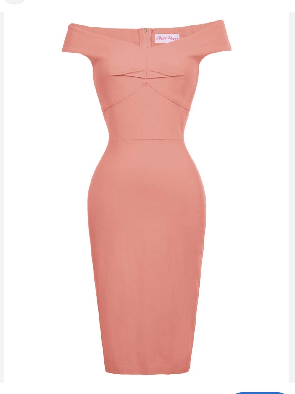 Belle Poque Off-Shoulder Coral Sheath Dress